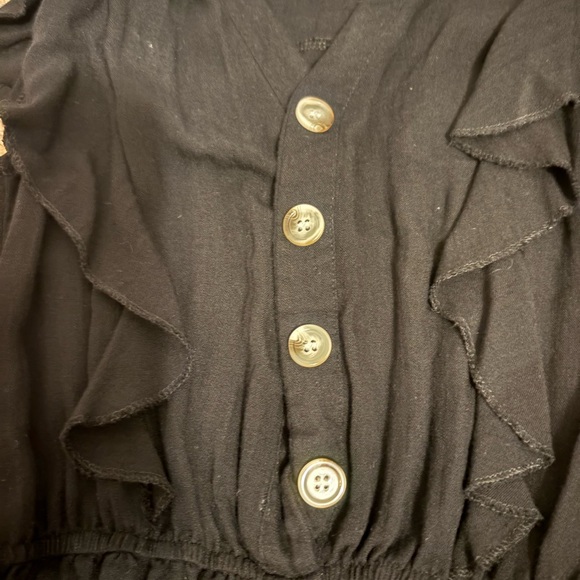 Black Ruffled Romper - Picture 2 of 4